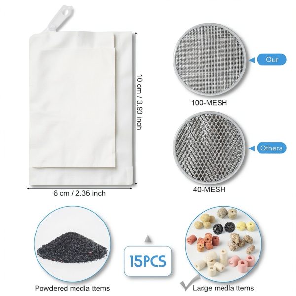 Geiserailie Aquarium Filter Media Bags Fine Mesh Zipper-1