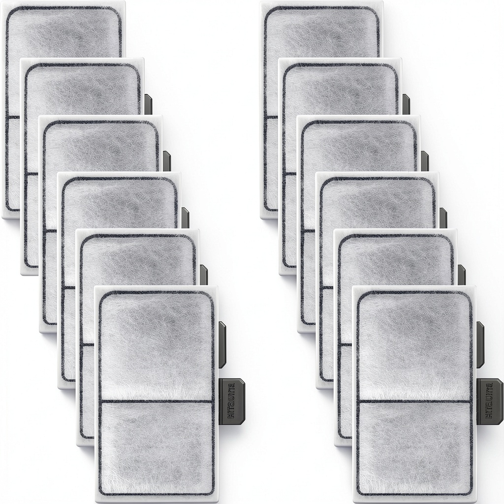 HiTauing aquarium filter cartridge showing 3-layer construction