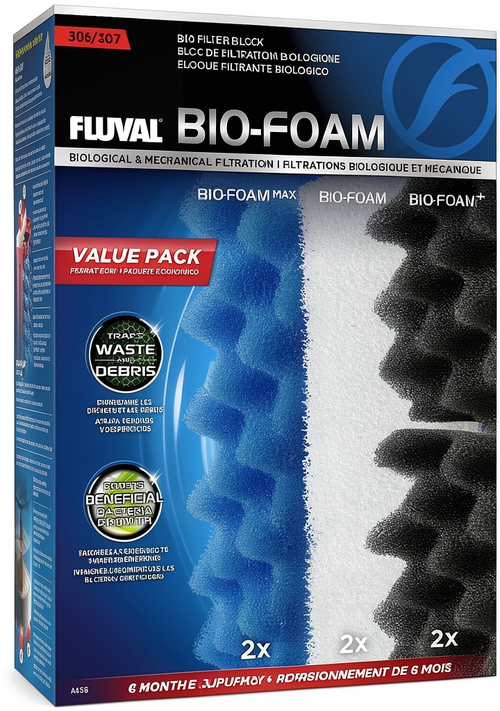 Hagen filtration media installed in Fluval canister filter