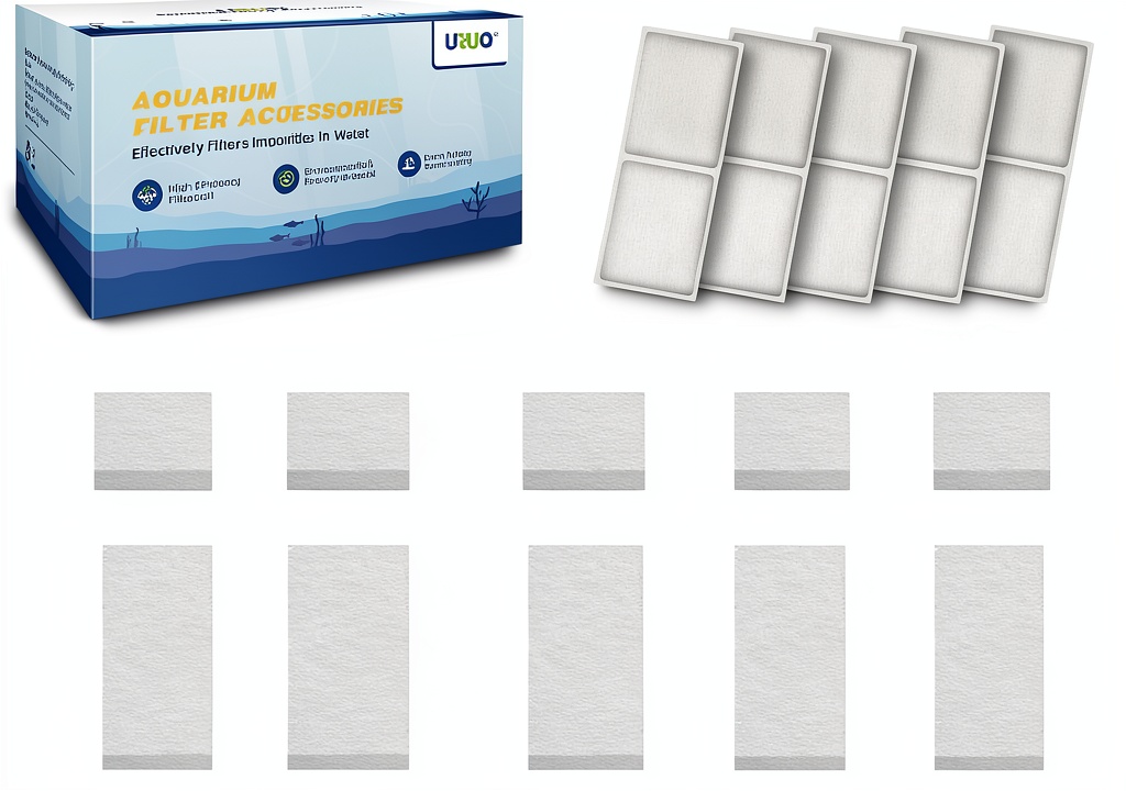 URUQ Aquarium Filter Cartridge Replacement Set showing filter cottons and modules