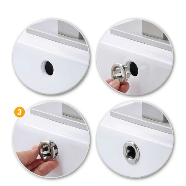 Sink Overflow Ring Brushed Nickel: ARCORA 2 Pack Bathroom Kitchen Sink Basin Trim Overflow Cover Hole Insert Cap-5