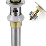 Bathroom Sink Drain,Drain Stopper Bathroom Sink with Overflow,Pop Up Drain Assembly with Detachable Strainer Basket,Built-in Anti-Clogging Strainer,Stainless Steel Brushed Nickel-0