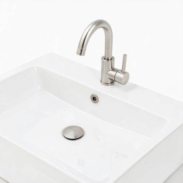Bathroom Sink Drain,Drain Stopper Bathroom Sink with Overflow,Pop Up Drain Assembly with Detachable Strainer Basket,Built-in Anti-Clogging Strainer,Stainless Steel Brushed Nickel-5