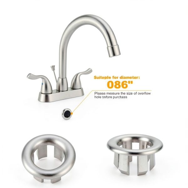 Sink Overflow Ring Brushed Nickel: ARCORA 2 Pack Bathroom Kitchen Sink Basin Trim Overflow Cover Hole Insert Cap-1
